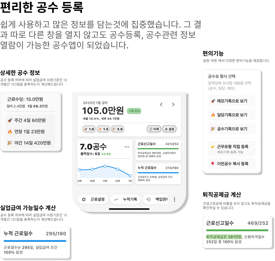 워크캘린더 공수계산기